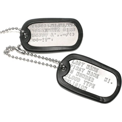 MFH Dog-Tags psí štítky matný nerez s nerez řetízkem