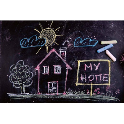 DIMEX ART Флизелинов фототапет къщичка от тебешир 375 x 250 см