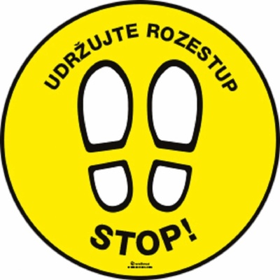 Walteco Samolepka "STOP! Udržujte rozestup", průměr 400 mm , 20912