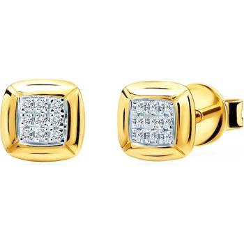Image 1 of SAVICKI Квадратни обеци savicki: злато. диаманти