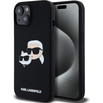 Karl Lagerfeld Liquid Silicone Double Heads Magsafe zadný kryt pre iPhone 15 Pro Max Black