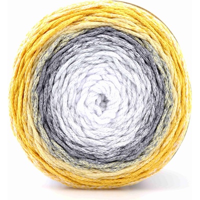 Chainy Cotton Cake ReTwisst 20 variace bílá, šedá, okrově žlutá