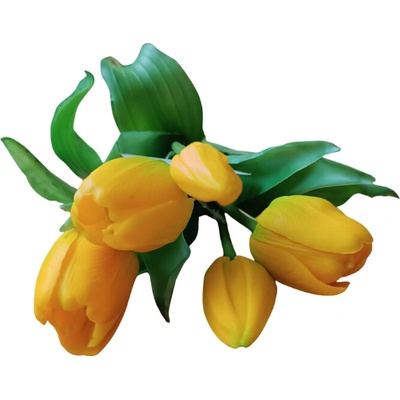 Umělá kytice Tulipány 5 ks, více barev, realistické Barva: Žlutá OD_REN2018/ZLU – Zboží Mobilmania