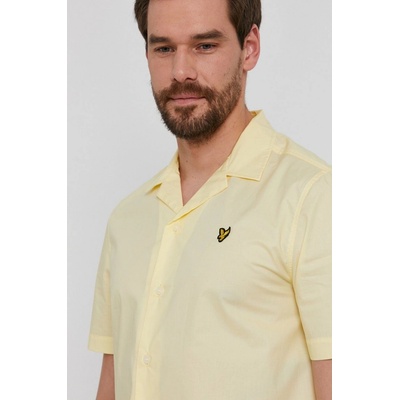 Lyle & Scott pánská bavlněná košile regular s klasickým límcem SW1400V.W325 žlutá