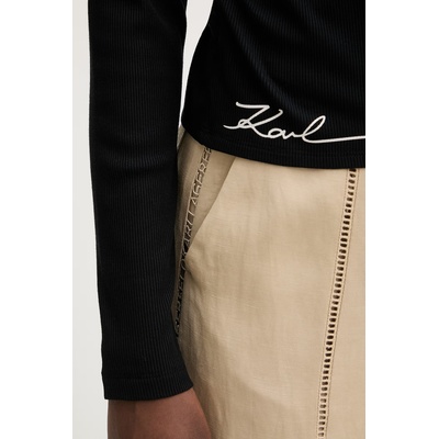 Karl Lagerfeld блуза с дълги ръкави дамска с вискоза (B2W44007)