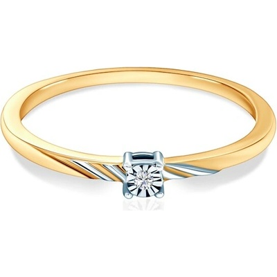 Savicki Zásnubný prsteň dvojfarebné zlato diamant SAVPI KU 40567 Z