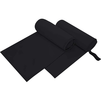 vidaXL Спортни кърпи 2 pcs Черно 200 x 100 cm Полиестер и полиамид (42011461)