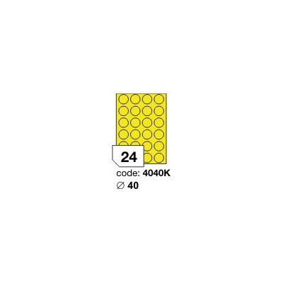 Rayfilm R0121 žluté etikety kulaté průměr 40mm 10listů