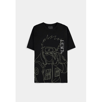 Naruto Shippuden Kakashi Line Art Men's Short Sleeved T-Shirt black