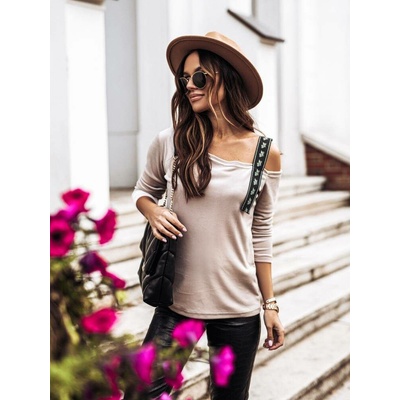 Blouse beige Cocomore cmgBL991.R40 biela hnedá krémová