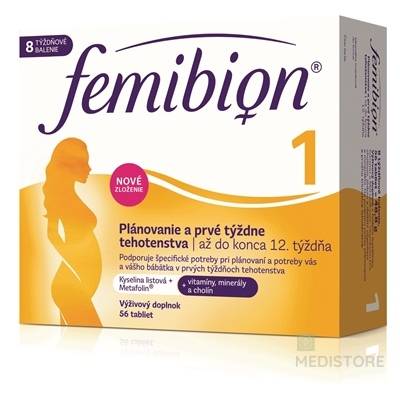 Femibion 1 Plánovanie a prvé týždne tehotenstva tbl (kys. listova + vitamíny, minerály) 1x56 ks P&G Health Austria GmbH & Co. OG