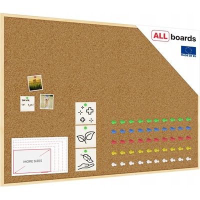 ALLboards Korková nástěnka 150 x 100 cm dřevěný rám + špendlíky