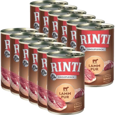 RINTI Консерва RINTI SENSIBLE PUR, агне - 12 x 400г