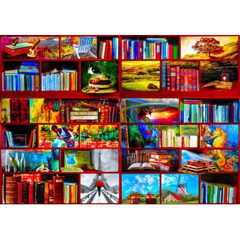 Image 1 of Bluebird Puzzle - Puzzle The Library The Travel Section 1000 - 1 000 piese