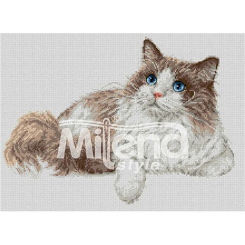 Milena Style Котка Рагдол - гоблен със схема конци Ariadna 1: 1