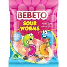 BEBETO Sour Worms - želé červy 80 g