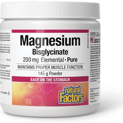Natural Factors Магнезий (бисглицинат) 200 mg 145 g прах | Natural Factors (1642 NF)
