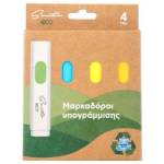 Sentio Текст маркери рециклирани Eco 4бр
