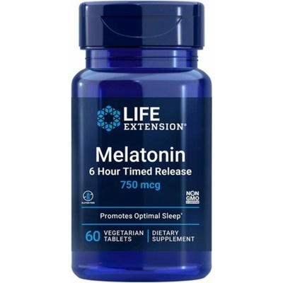 Life Extension Melatonín 6 hodín s časovým uvoľňovaním 750 mcg 60 tabliet