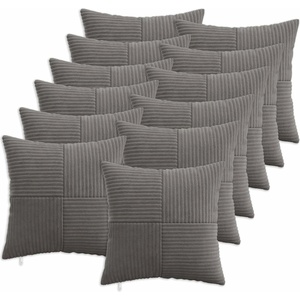vidaXL Калъфка за възглавница 12 бр. ALMELO Тъмносиво 45 x 45 cm (914754)