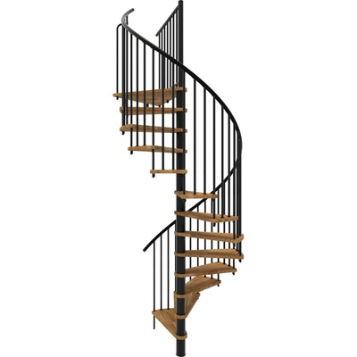 Minka STAIRS Kombinované točité schodiště Spiral Smart dub/černá pr. 120 cm