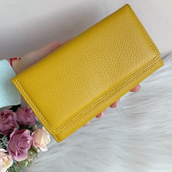 Image 1 of Портмоне Естествена Кожа Жълто - Модел 1001