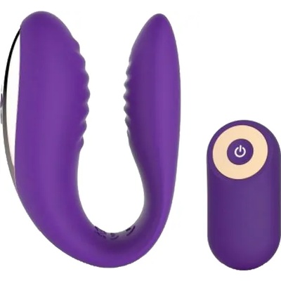 Toyz4Lovers Луксозен вибратор и стимулатор за двойки "love nest purple" 10 см