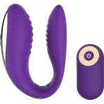 Toyz4Lovers Луксозен вибратор и стимулатор за двойки "love nest purple" 10 см