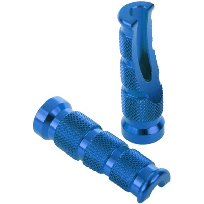 Bike It Aluminium Tapered Footrest Pegs (Pair) - Blue PEGTAPBU