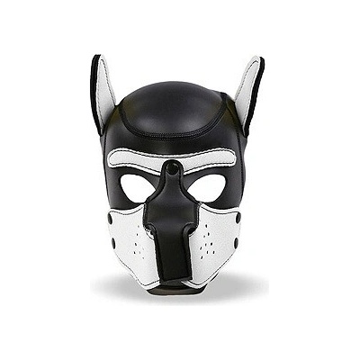 INTOYOU Neoprene Dog Mask White Black fetish maska pes