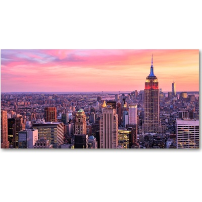 Foto obraz sklenený horizontálny New York západ 100x50 cm
