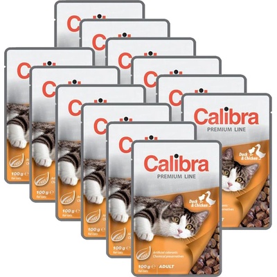 Calibra Котка Възрастен парченца от патица и пиле в сос 12 x 100 г