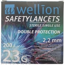 Wellion Safety Lancets 23G Lanceta bezpečnostná priemer 2,2 mm, sterilná, jednorazová 200 ks