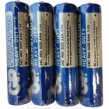 GP Batteries Цинк карбонова батерия GP POWERPLUS R03 AAA 4 бр. shrink 1.5V (GP-BM-24C-S4)