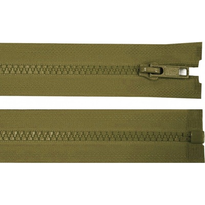 Kostěný zip No 5 délka 65 cm bundový, malé, 298 zelená khaki tmavá