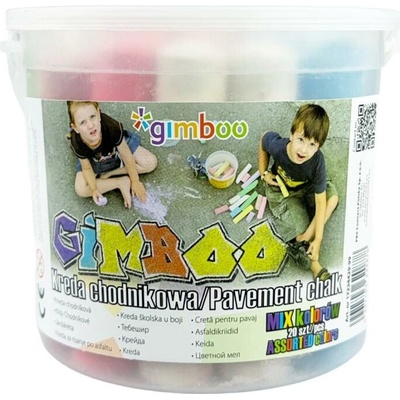 Gimboo krieda na chodník XXL v plastovom vedre mix farieb 20 ks