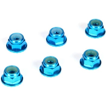 Team Losi Racing Tlr самозаключваща се гайка m4 с фланец алуминий син (6)