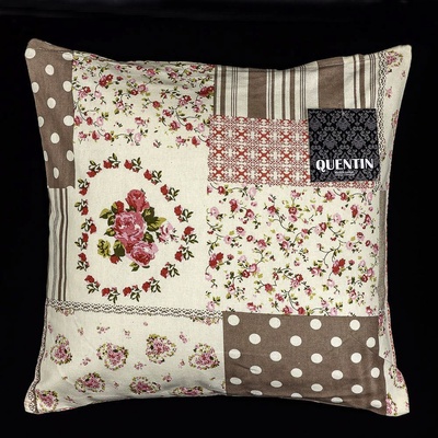 Quentin polštář VINTAGE QK-062 starorůžový patchwork 40x40