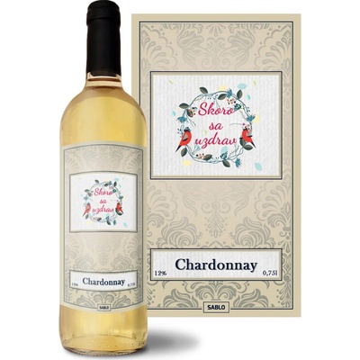 Sablio Skoro sa uzdrav 2 Chardonnay biele suché víno 12 % 0,75 l (čistá fľaša)