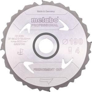 Metabo - Нож за трион 190х30 мм, 4 зъба 628297000 (628297000)