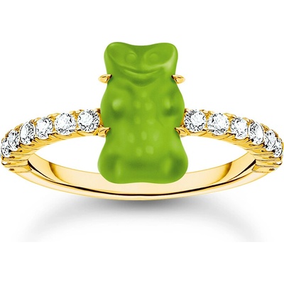 Thomas Sabo TR2459 414 6 Gold prstýnek with green Goldbears