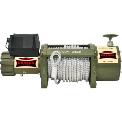Elektrický naviják 9,9t 24V ocelové lano 31m DRAGON WINCH DWT 22000 HD