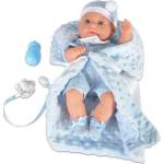 Moni Кукла-бебе Moni Toys - Със синьо одеялце и аксесоари, 36 cm (108307)