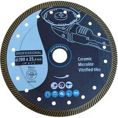 UNI STR Диск диамантен, за рязане на гранитогрес, камък, 200x25.4 мм (UNI-01012361)