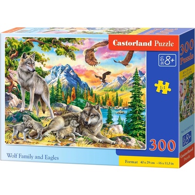 Castorland Пъзел Castorland от 300 части - Вълче семейство и орли (B-030514)