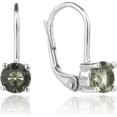 Jan Kos jewellery stříbrné náušnice s vltavínem 32106264