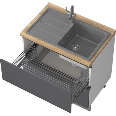 Долен кухненски шкаф за мивка Infinity R-90-2MZ/5