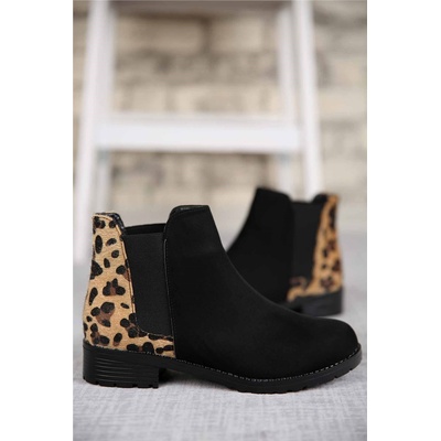 Moda Trend Дамски боти от велур - Черни #298821 (298821_Черно)