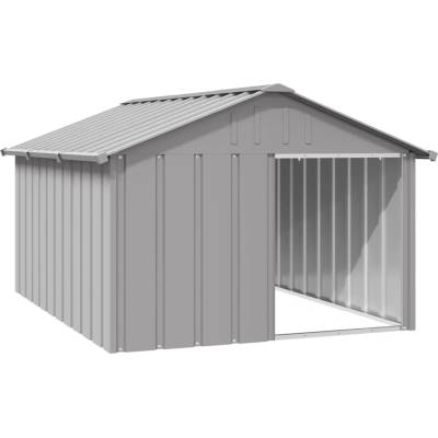 vidaXL Psí bouda šedá 116 5 x 153 x 81 5 cm pozinkovaná ocel 9799.171543