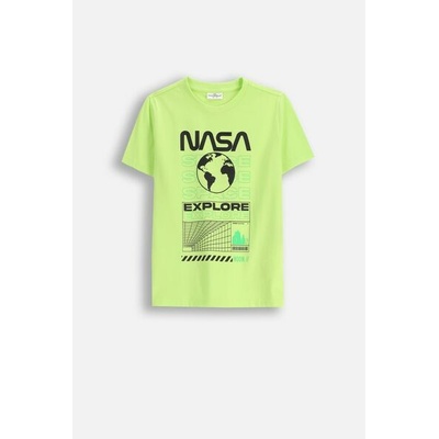 COCCODRILLO Bavlněné tričko s krátkým rukávem citronový s potiskem na přední straně licence NASA